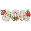 A graceful funeral tribute displays the word SON in bold floral letters, set against a bright white background that keeps the focus on the flowers and their meaning. Each of the three letters-S, O, and N-is densely covered in white chrysanthemums, carefully arranged so that their rounded petals form a thick, pillow-like texture, soft and serene. The calm field of white is framed by a deep red satin ribbon, which runs in scalloped folds around the outer edges and inner lines of each letter, especially emphasising the circular opening of the O. Three red anthurium accents bring warmth and emotional depth to the arrangement. These flowers, with their smooth, heart-shaped spathes and prominent spadices, shine almost like lacquered porcelain. A generous cluster, framed by dark green foliage and wisps of fern, rests on the upper left of the S. A single anthurium nestles at the lower curve of the O, adding a quiet note of remembrance. On the upper right of the N, a fuller cluster of anthuriums and lush greenery completes the composition, balancing the overall design. Fine, slender green leaves and stems are gently draped across the white blooms, linking the red highlights and creating a natural flow. This thoughtfully designed tribute, echoing the style often chosen by families in Grove Park for local services and burials, offers a dignified and heartfelt way to honour a beloved son, providing a gentle focal point for reflection and farewell.